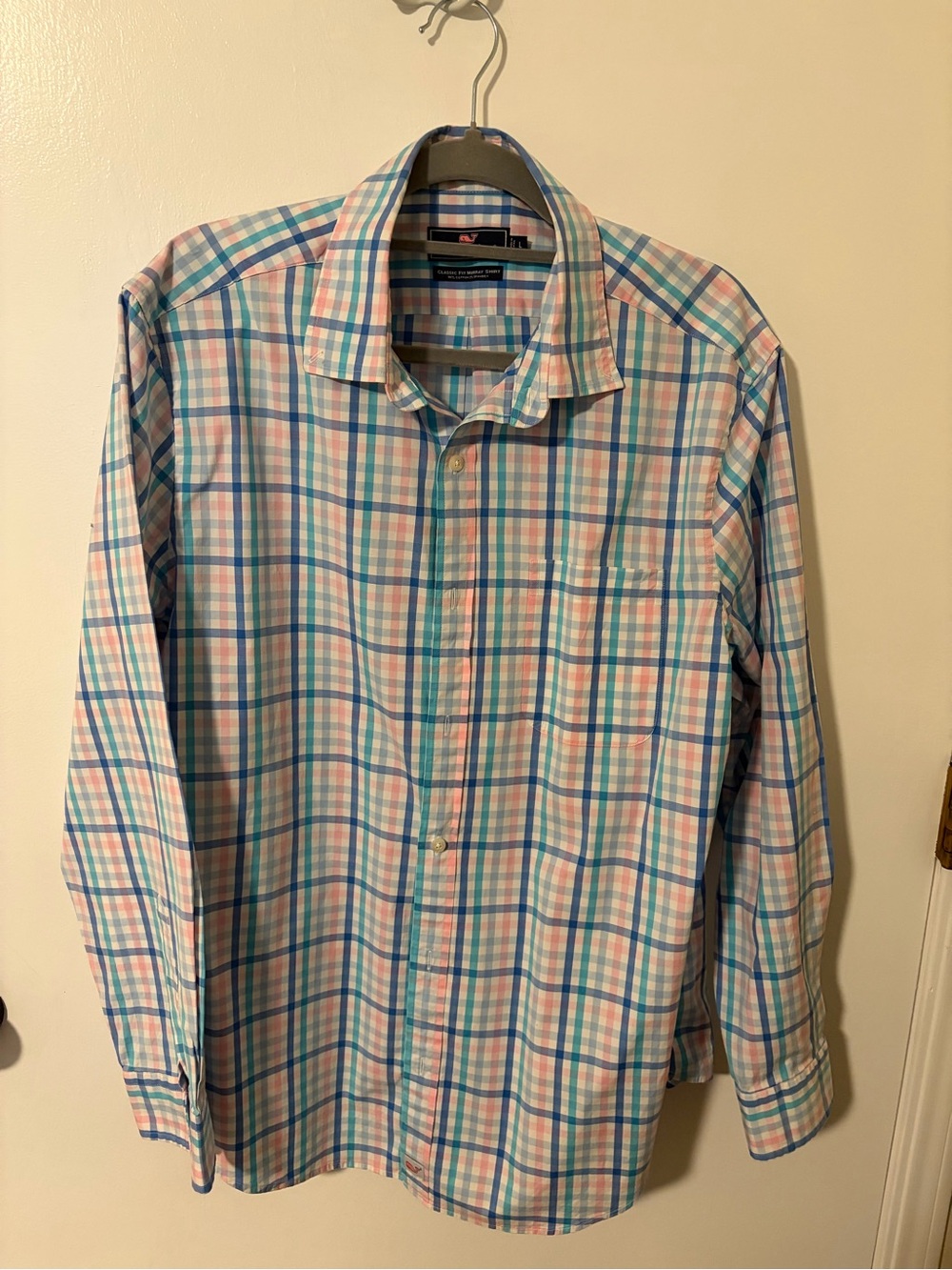 Vineyard Vines Pastel Plaid Button-Down Shirt in Blue and Pink